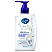 AURA Pure Cotton Жидкое мыло для всей семьи флакон/дозатор 500мл КК/12